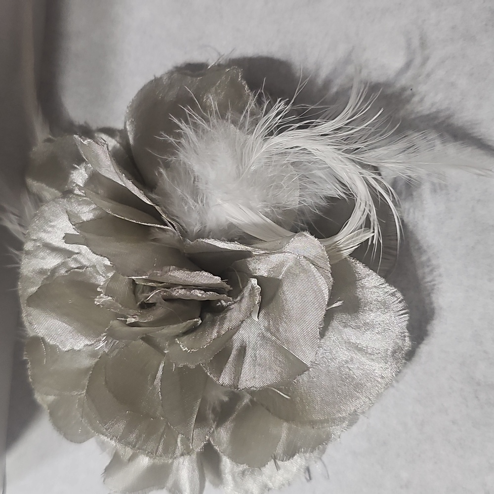 Elegant Feather And Fabric Fascinator For Hats